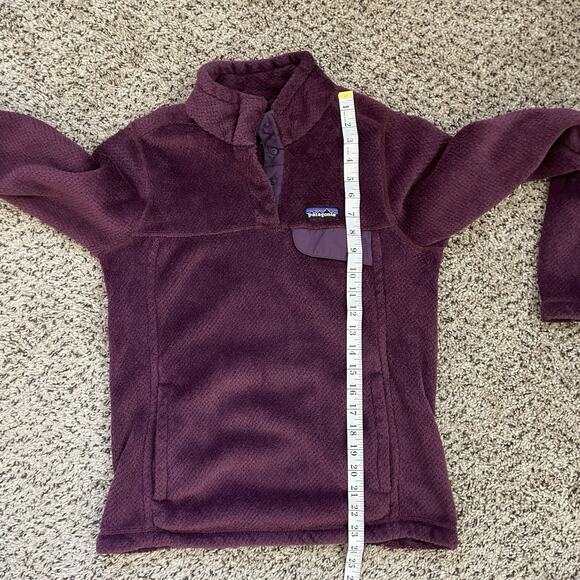 PATAGONIA Re-Tool Snap-T Fleece Pullover Sweater Deep Plum Purple Pockets Sz S - Picture 9 of 9